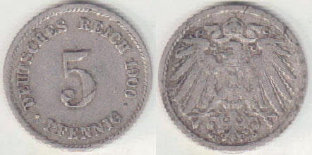 1900 F Germany 5 Pfennig A002435